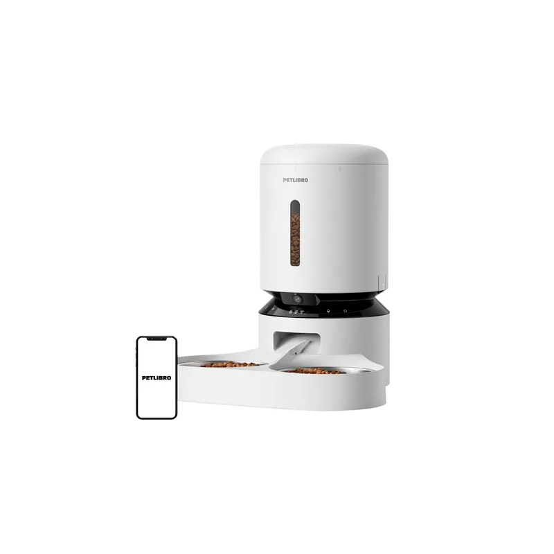 Petlibro Granary camera feed dispenser with double bowl, 5L (white)